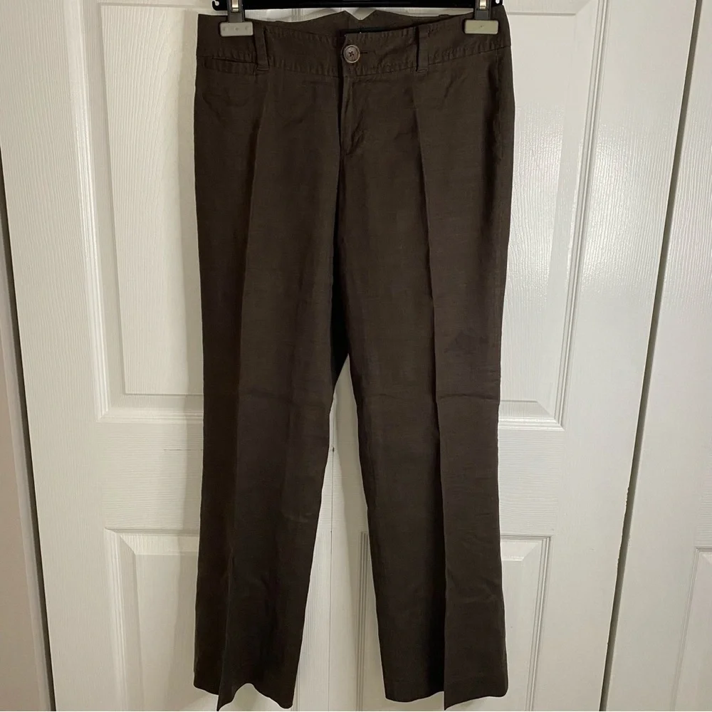 Banana Republic Linen blend Brown pants Stretch Comfy Office Casual Straight leg